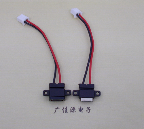 火炬开发区街道简易type c2p防水母座注塑成型带双螺丝孔焊线式带线带接线端子单充电功能